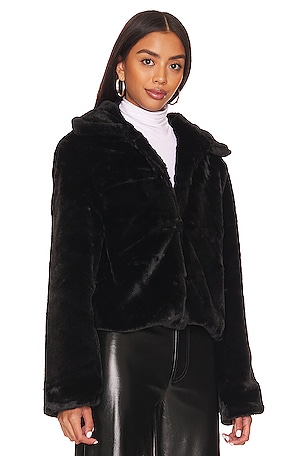 superdown Tianna Faux Fur Jacket in Black
