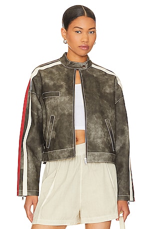 Mandi Faux Leather Moto Jacket superdown