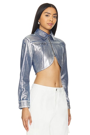 superdown Uma Jacket in Metallic Silver