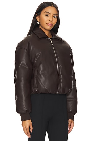 superdown Sanja Faux Leather Jacket in Brown