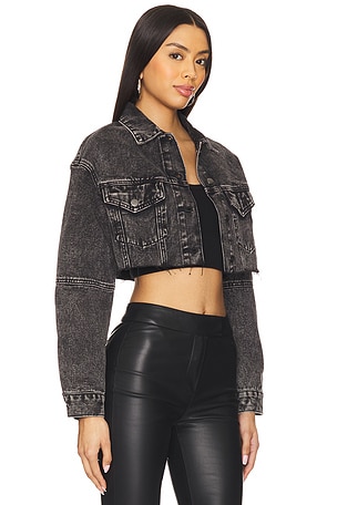 superdown Kathy Cut Off Jacket in Black