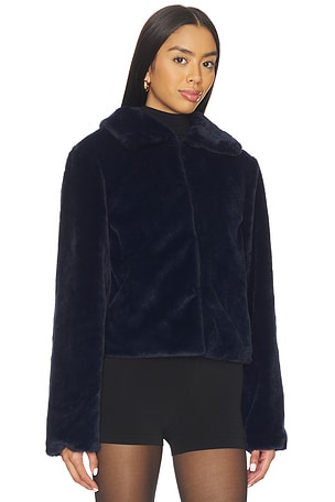 superdown x Emma Leger Tianna Faux Fur Jacket in Navy