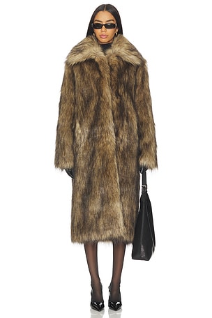 x Emma Leger Carmela Faux Fur Coat superdown