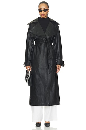 Astra Faux Leather Trench superdown