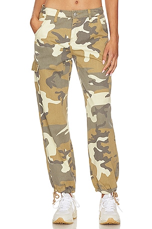 MONROW Camo Sporty Sweat Pants Grey Camouflage Army Skinny