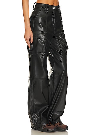 superdown Halley Faux Leather Pant in Black