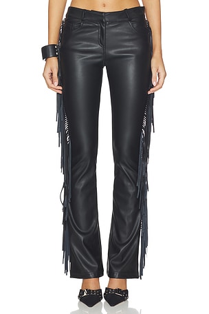 superdown Karina Fringe Pant in Black. Size XXS. Also