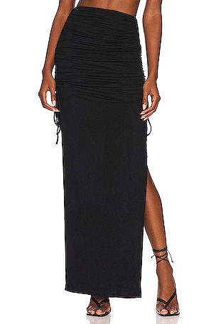 Dominique Ruched Maxi Skirt superdown