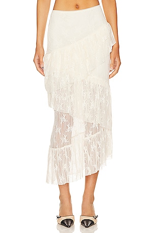 Karina Grimaldi Devi Eyelet Skirt in White