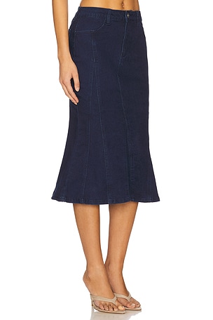 superdown Darlah Denim Midi Skirt in Blue