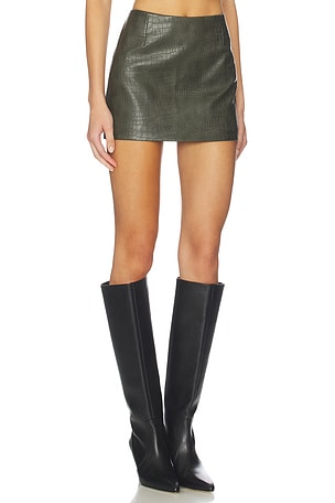 superdown Caroline Mini Skirt in Olive. Size XXS. Also