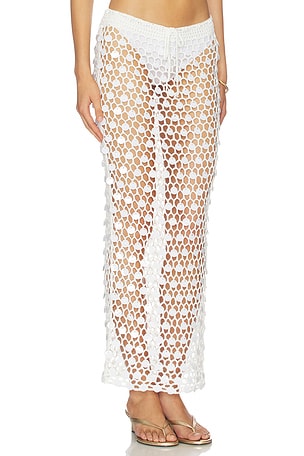 superdown Dinah Crochet Maxi Skirt in White
