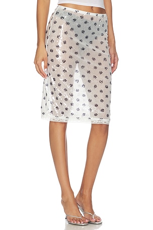 superdown Helena Sequin Midi Skirt in Black & White