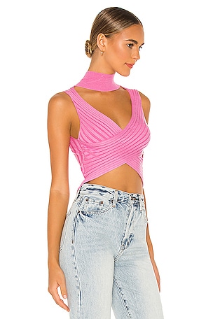 superdown Alora Wrap Top in Fuchsia