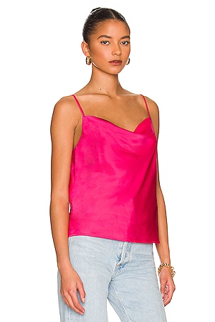 superdown Jorden Satin Top in Fuchsia