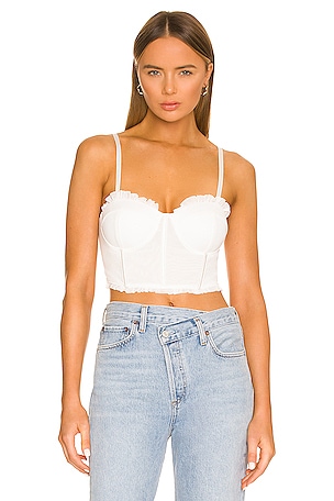 Bardot Femme Corset Top in Orchid White