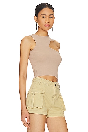 superdown Nora Cutout Top in Taupe