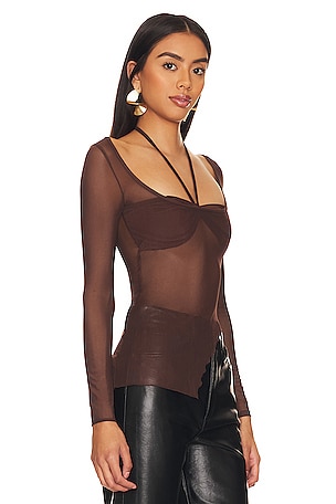 superdown Superdown shania top en color marrón talla XXS en Marrón - Brown