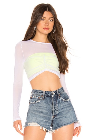 Samantha Ruched Mesh Top