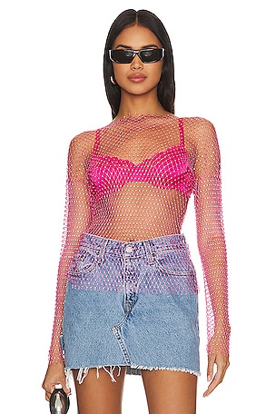 Karolie Sheer Rhinestone Top superdown