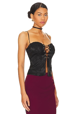 superdown Alana Corset Top in Black
