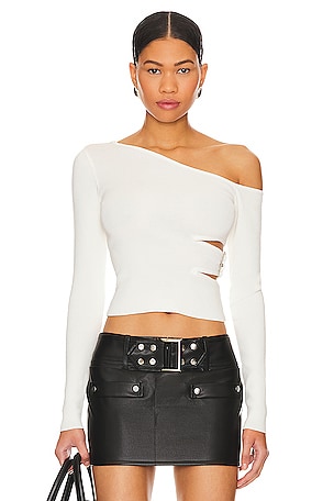 alo Body Wave Crop Long Sleeve Top in White
