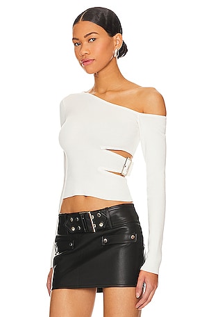 superdown Romina Long Sleeve Top in White