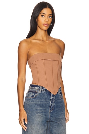 superdown Loriana Corset Top in Brown