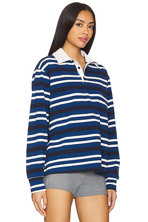 superdown Sashia Polo Top in Navy