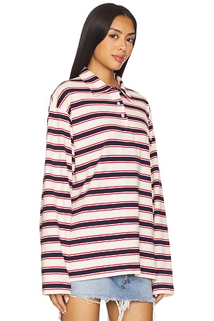 superdown Cailyn Polo Top in Navy,Red