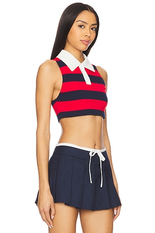 superdown Koko Crop Top in Red,Navy