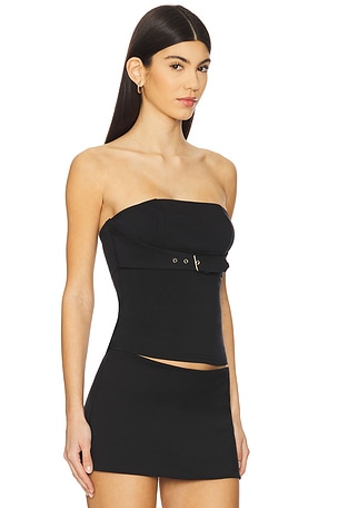 superdown Capri Strapless Top in Black