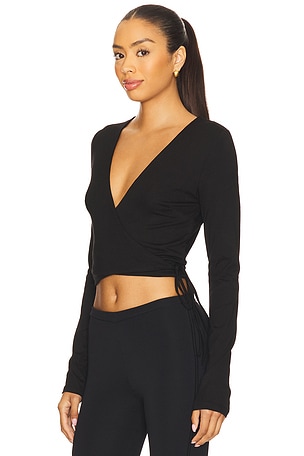 superdown Charlie Wrap Top in Black