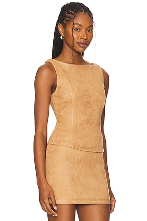 Aviva Faux Suede Top superdown