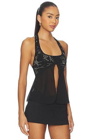 Superdown akilah halter top en color negro