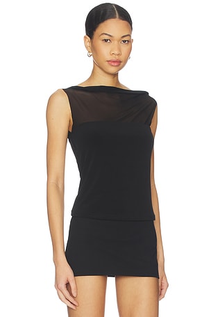 superdown Genesis Cap Sleeve Top en Noir