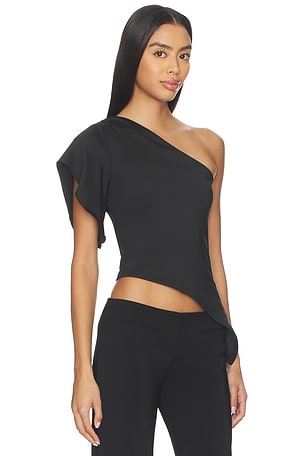 superdown Marlene Asymmetrical Top en Noir