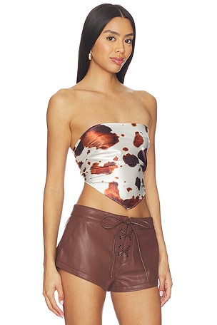 superdown Cosima Top in White,Brown