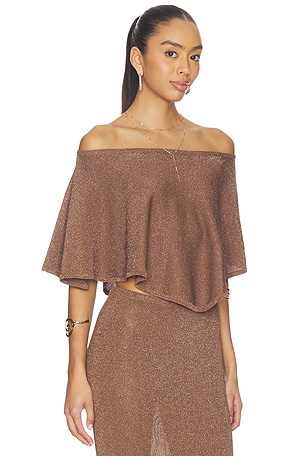 superdown Shelly Off Shoulder Top in Brown
