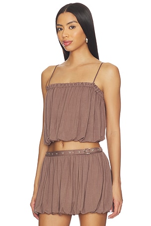 superdown Dakoa Bubble Top in Taupe