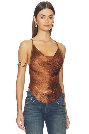 superdown Katalia Halter Top in Cognac