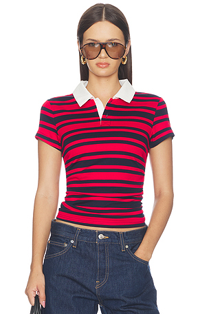 Cleo Ruched Polo Tee superdown