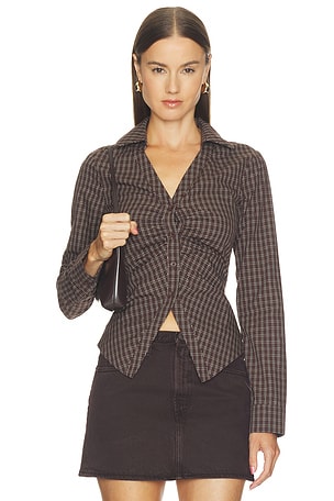 Kylie Lace Up Back Top superdown