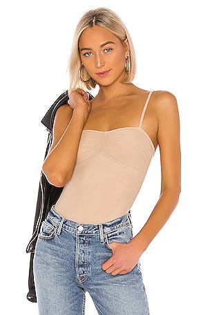 x Chantel Jeffries Katie Ruched Mesh Bodysuit