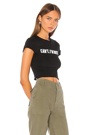 superdown Jen Lettuce Baby Tee in Black