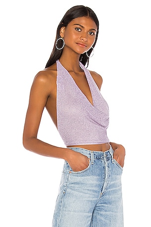 superdown Rubie Cowl Neck Top in Lavender