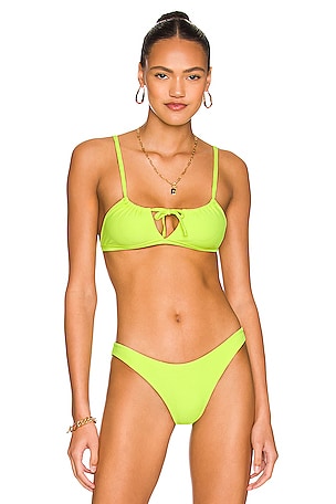 Solid & Striped The Rachel Bikini Top in Fluorescent Yellow