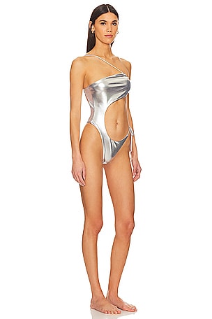 superdown Aurelia One Piece in Metallic Silver