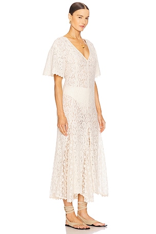 SPELL Lux Lisbon Lace Handkerchief Dress in Cream