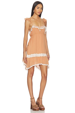 SPELL Poison Peach Mini Dress in Peach